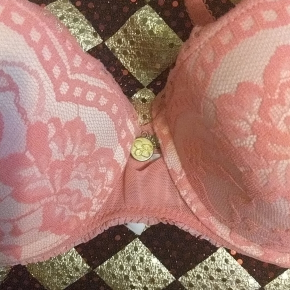 JESSICA SIMPSON Flirty Sexy Bra Pink Floral Lace - Picture 10 of 15